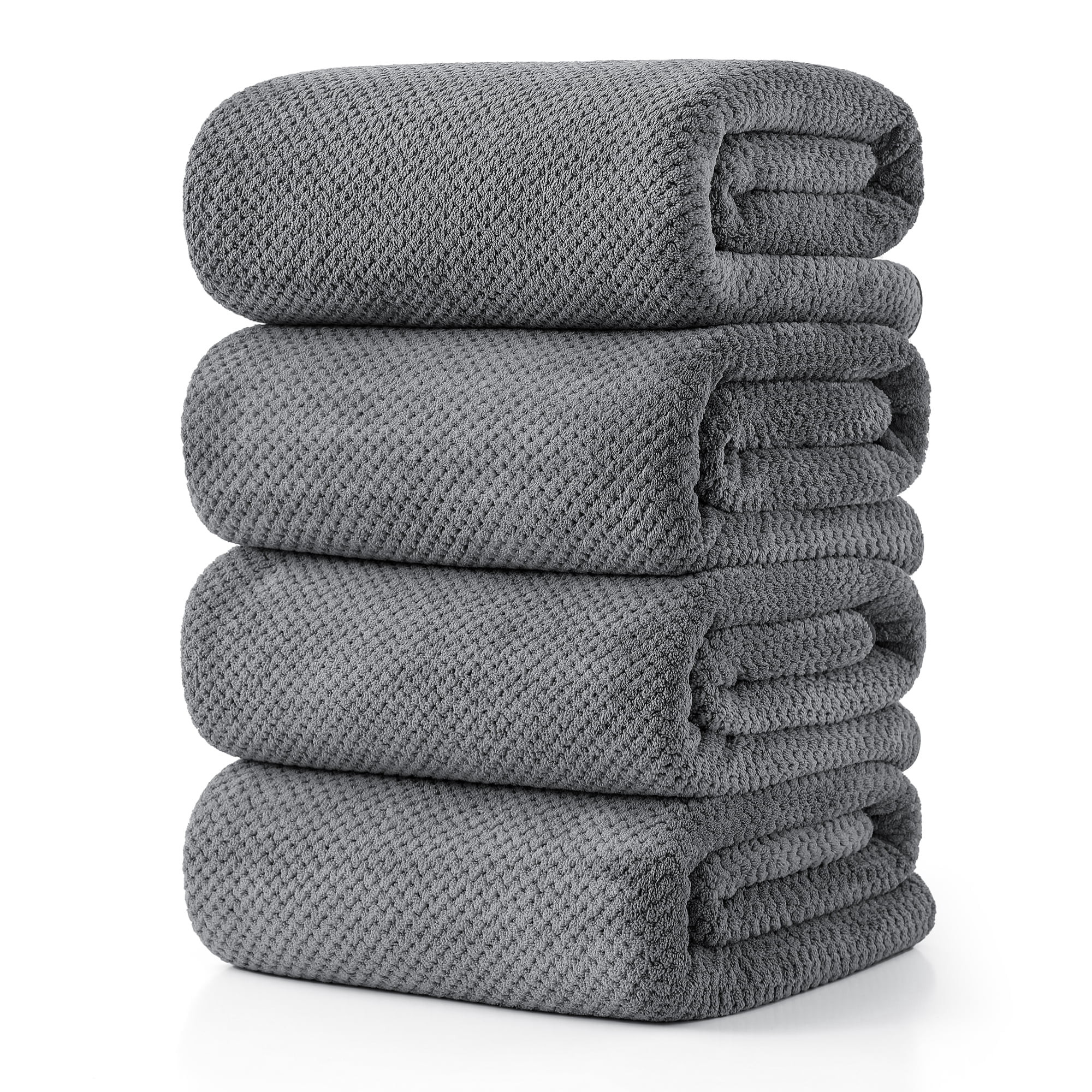 Jessy Home 4 Pack Towel Set Oversized Bath Sheet Towels 600 GSM Ultra Soft Gray Bath Towels | Walmart (US)