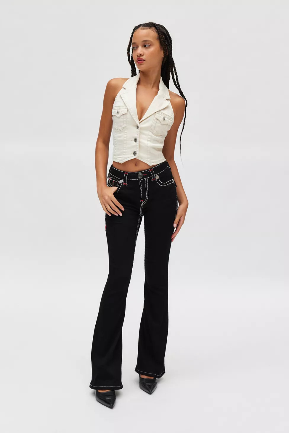 True Religion Joey Low Rise Flare Jean | Urban Outfitters (US and RoW)