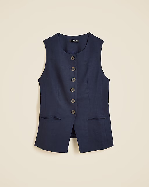 Cutaway vest top in linen | J. Crew US