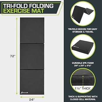 ProsourceFit Tri-Fold Folding Thick Exercise Mat with Carrying Handles for MMA, Gymnastics Core W... | Amazon (US)