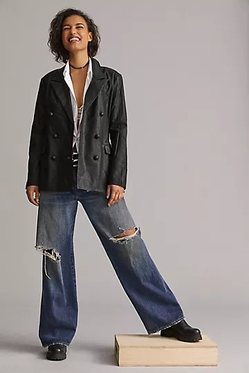 BLANKNYC Faux Leather Blazer | Anthropologie (US)