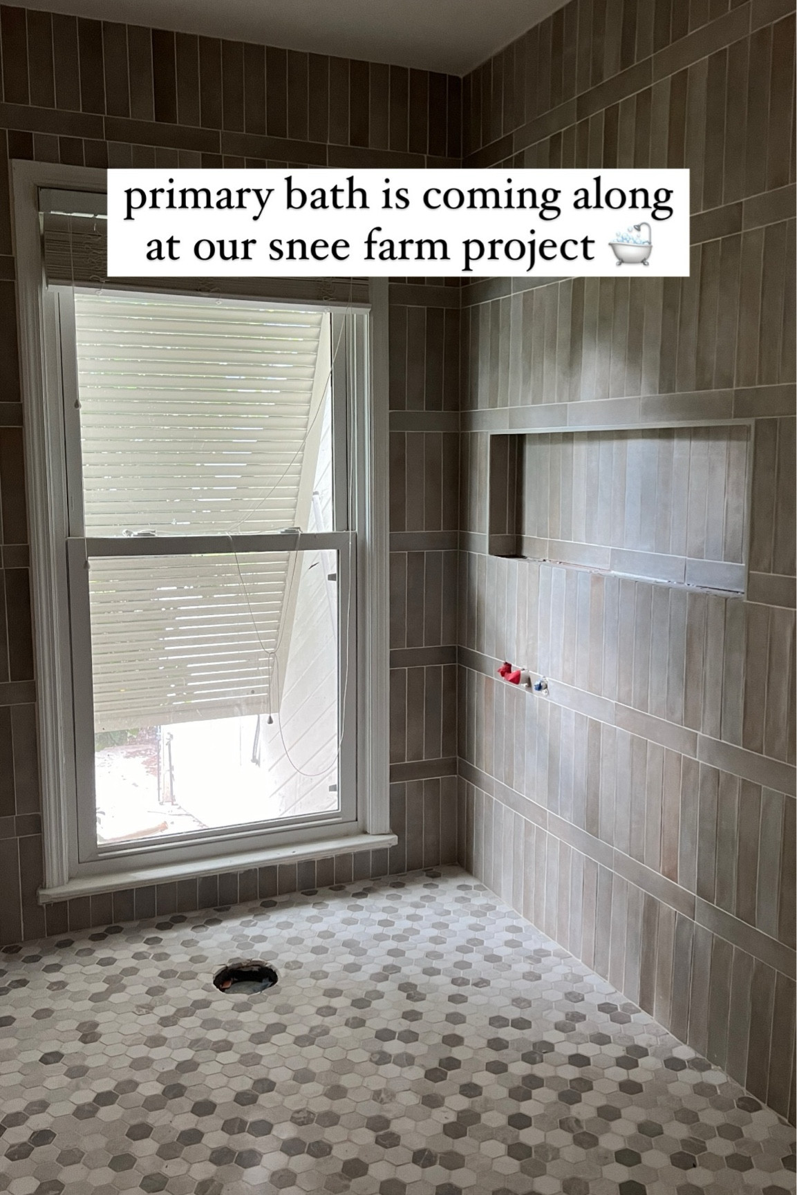 primary bath is coming along at our snee farm project 🛁