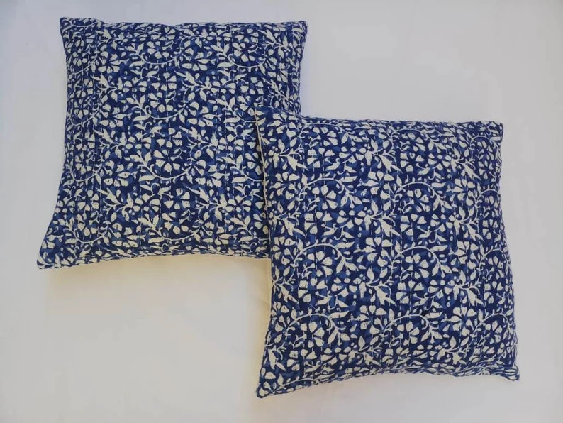 2 Ps Set Multi Kantha Cushion Handmade Kantha Cushion Coverr / Cushion Cover / 16x16 Inches Cushi... | Etsy (US)