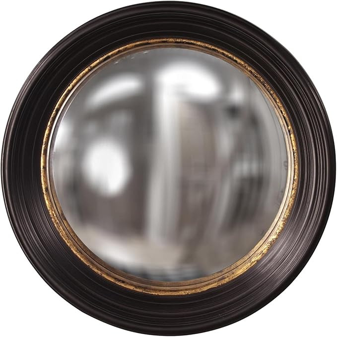 Howard Elliot Rex Convex Wall Mirror, Round Hanging Accent Wall Mirror with Mottled Gold Leaf, Br... | Amazon (US)