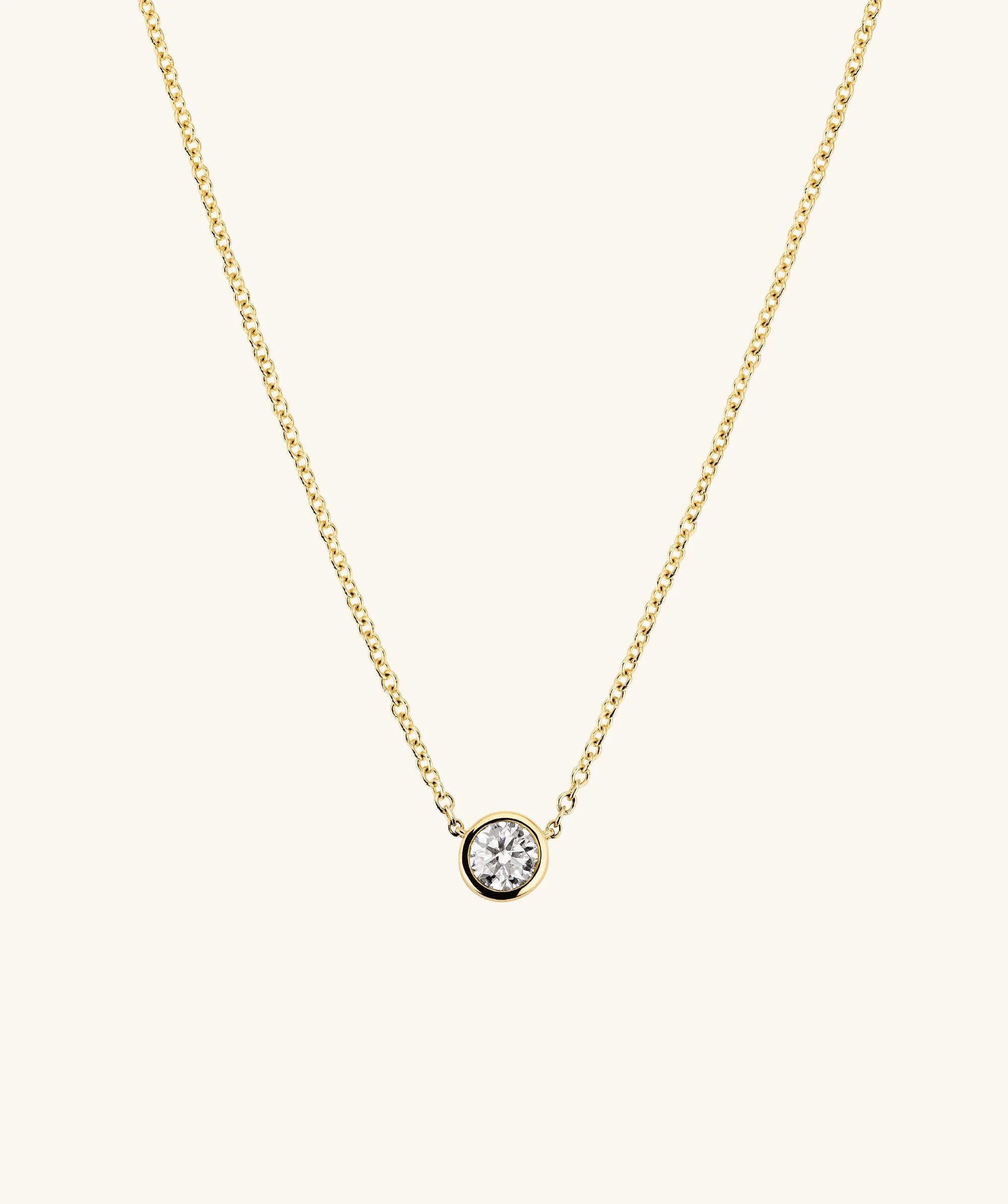 Bezel Lab Grown Diamond Necklace 0.5 ct | Mejuri Fine Crew