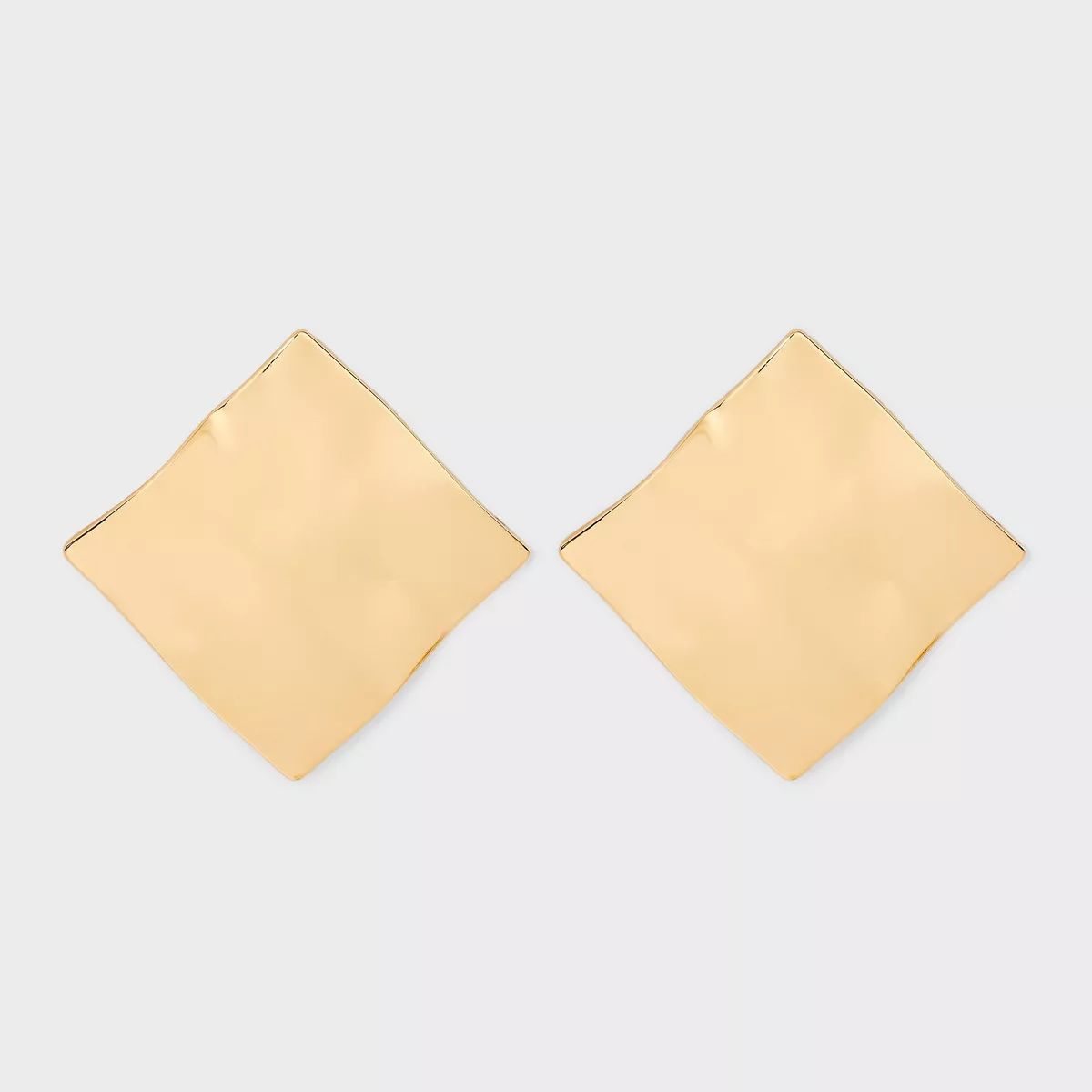 Square Wavy Statement Earrings - A New Day™ Gold | Target