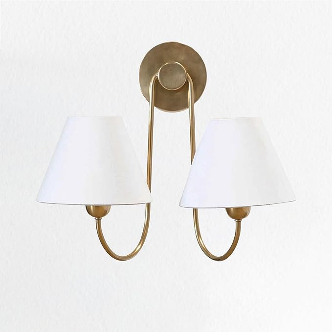 Double Swoop Sconce, Wainwright Double Swoop Sconce, 17.5" w x 9.5" d x 14" h (Brass) | Amazon (US)
