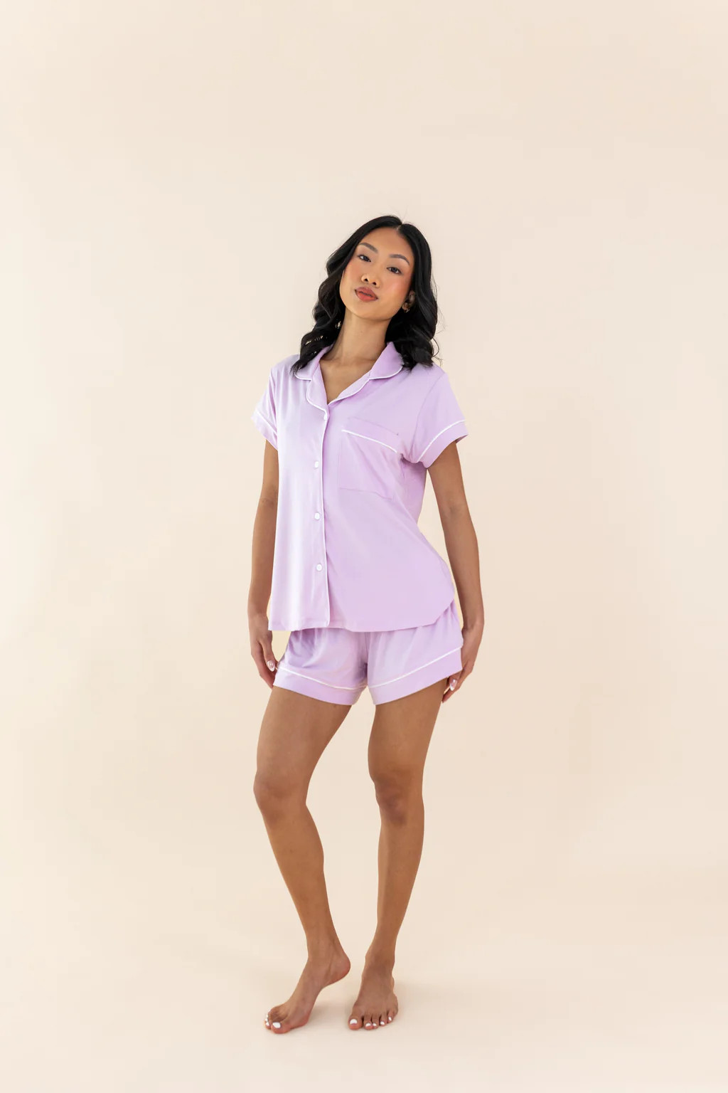 Women's Short Sleeve Pajama Set in Thistle | Kyte Baby