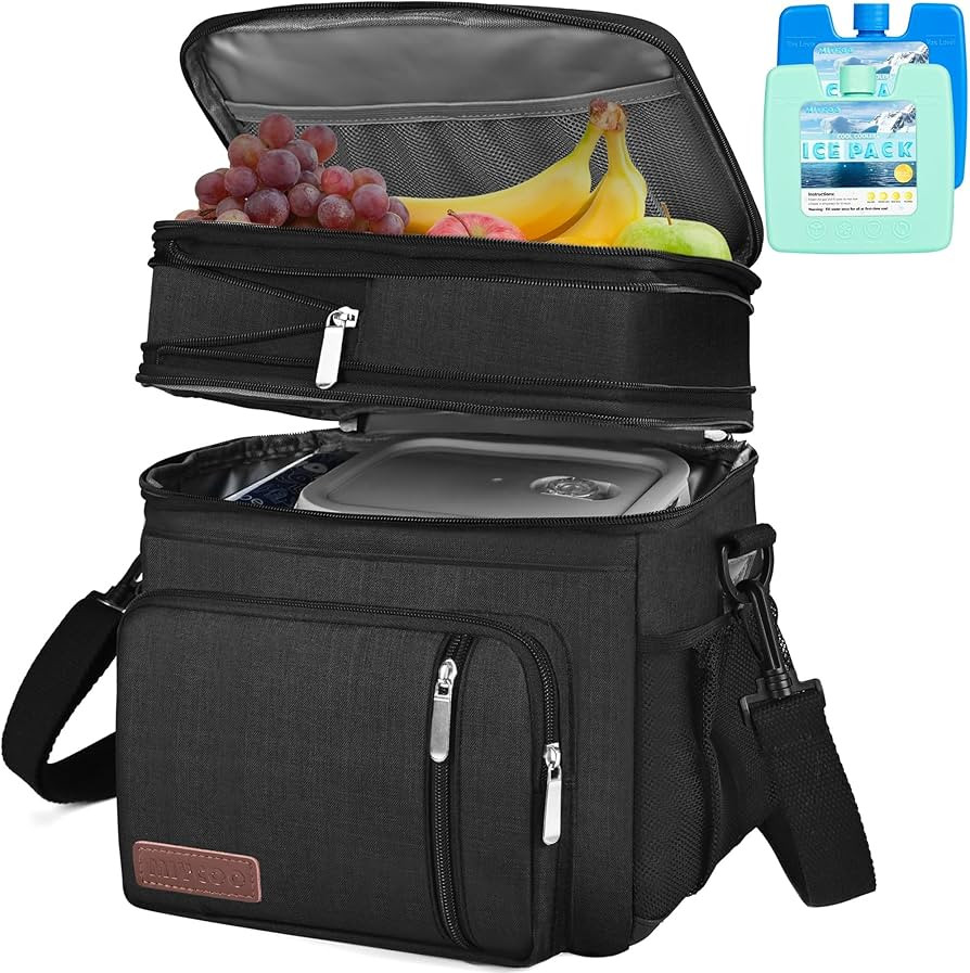 MIYCOO Lunch Bag & Lunch Box for Men Women Double Deck - Leakproof Insulated Soft Large Adult Lun... | Amazon (US)
