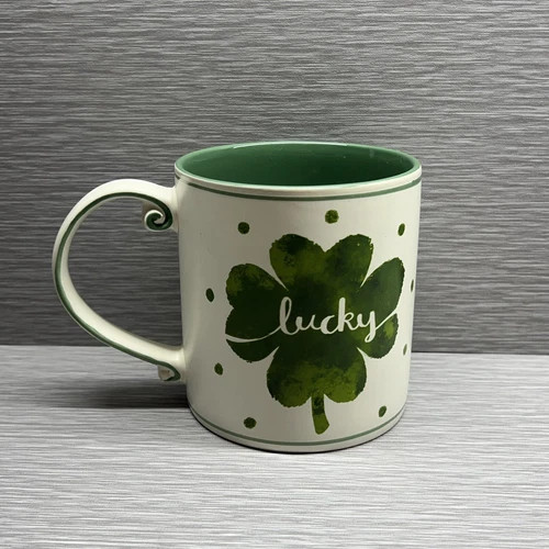 Spectrum Designz Lucky Clover Ceramic Coffee Tea Mug Beige, Green St. Patrick’s | eBay US
