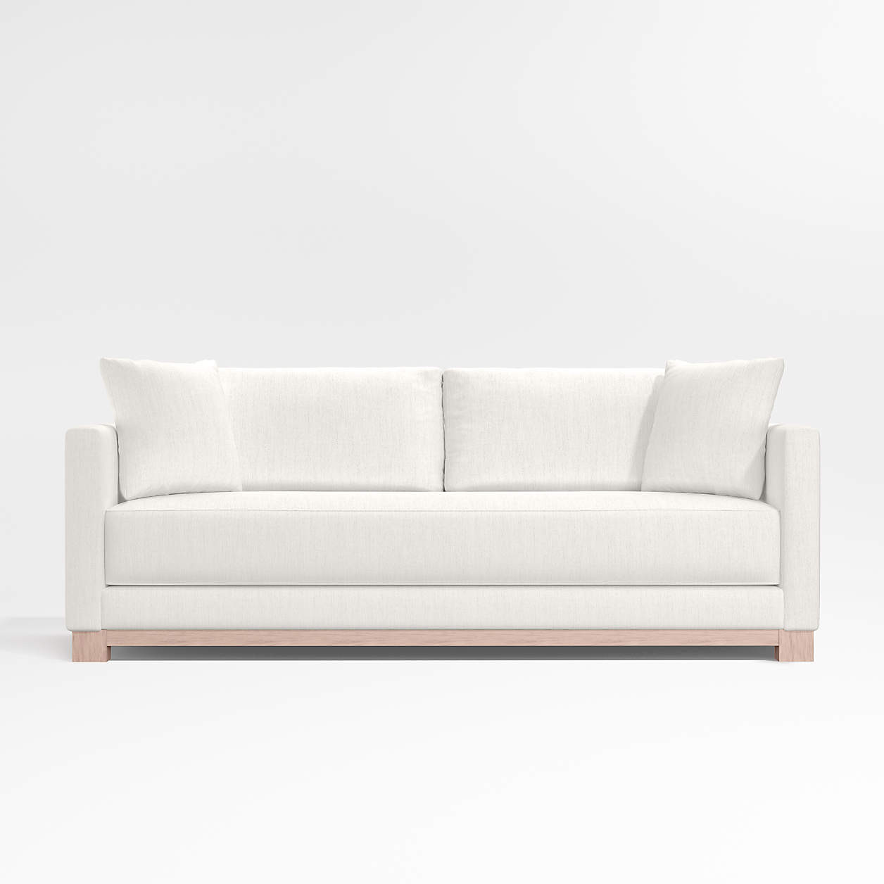 Gather Wood Base Bench Sofa 88" + Reviews | Crate & Barrel | Crate & Barrel