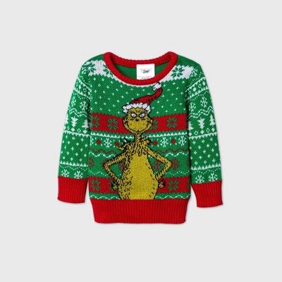 Baby Grinch Pullover Ugly Christmas Sweater - Green | Target