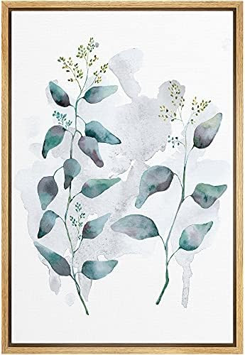 IDEA4WALL Framed Canvas Print Wall Art Green & Blue Watercolor Style Paint Blocks Abstract Shapes... | Amazon (US)