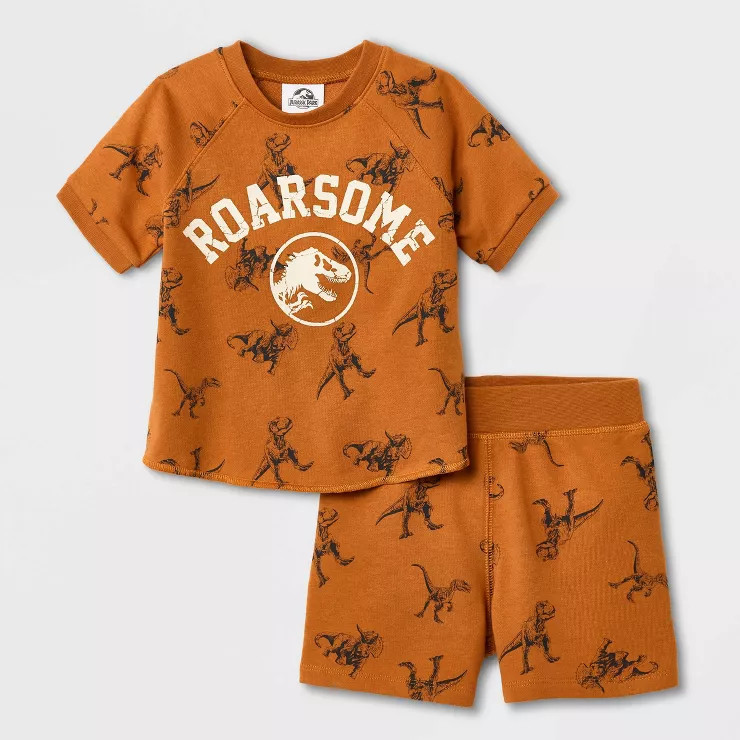 Toddler Boys' Jurassic World Top and Bottom Set - Orange | Target