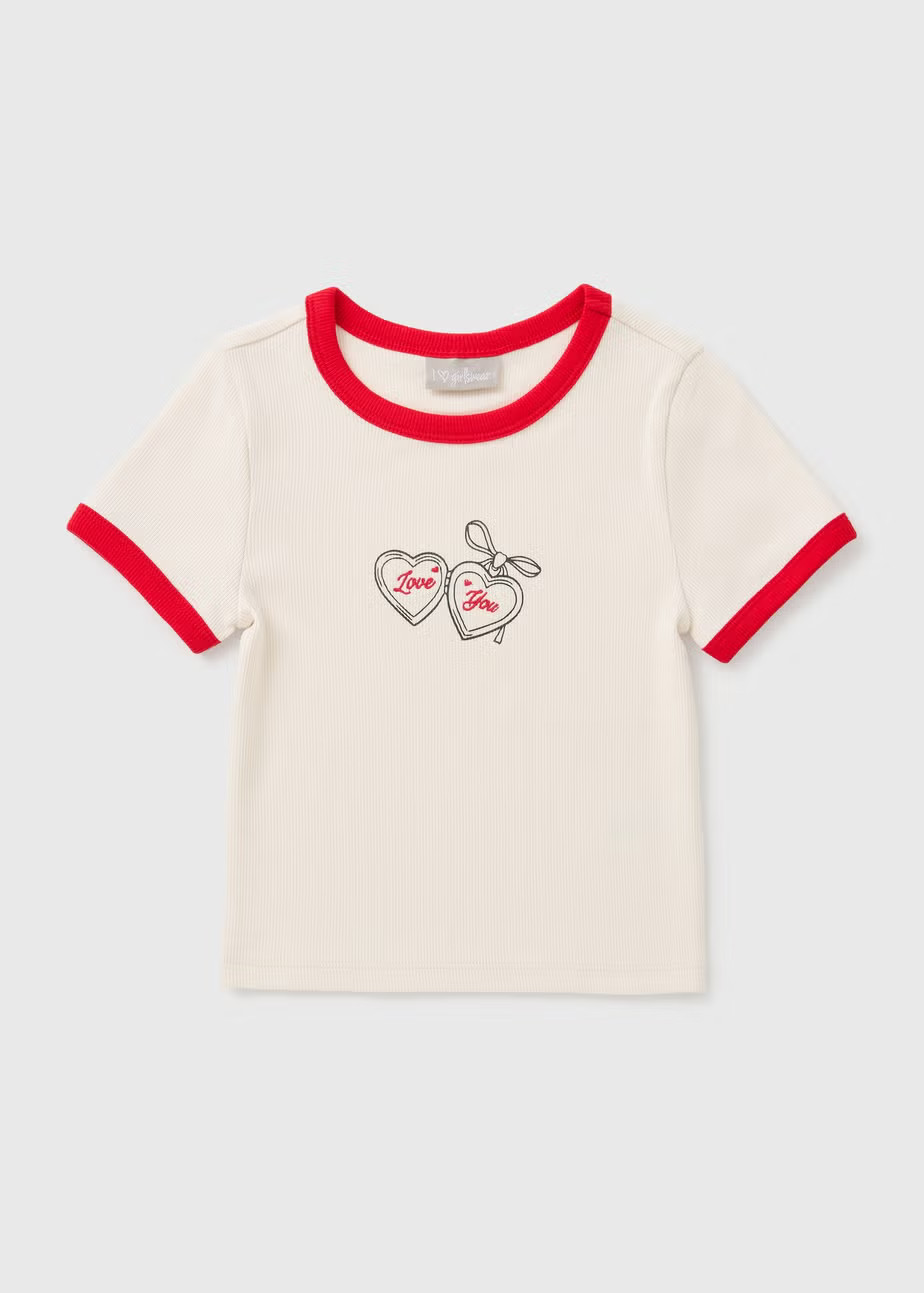 Girls Cream Lock Ringer T-Shirt (7-15yrs) - Age 9 Years | Matalan (UK)