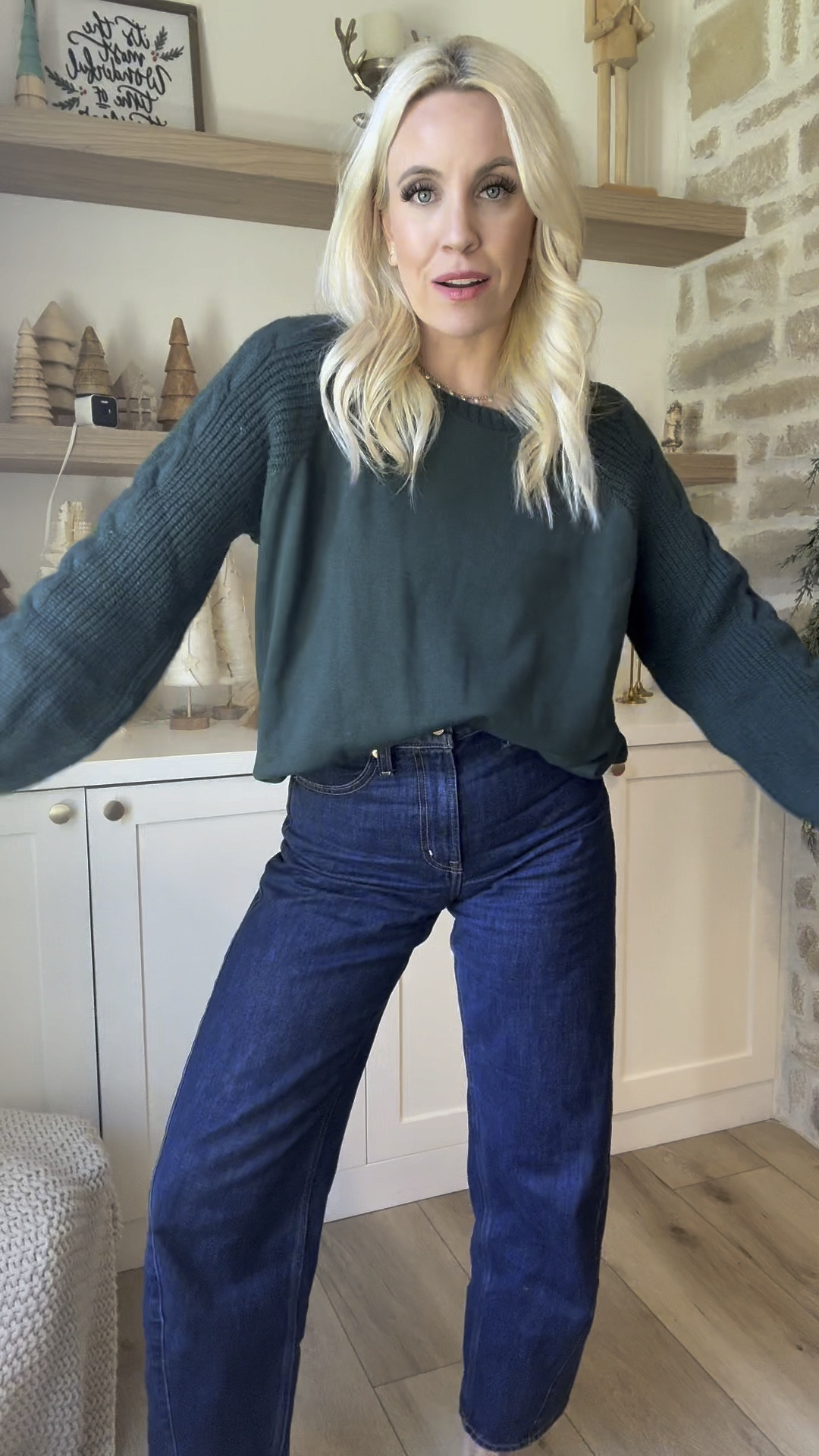This mixed media sweater is so cute and comfortable! It comes in a few colors but I thought this and the red would be cute for the holidays! I sized up to a large and it fits great! 

#LTKStyleTip #LTKFindsUnder100 #LTKFindsUnder50
