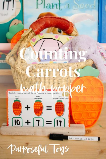 Carrot poppers sensory toys + math cards that are dry erase 🥕🐰 throw it in a sensory bin or put it out for small groups. Such a fun learning through play activity 👌🏼

#LTKSeasonal #LTKSpringSale #LTKkids