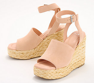 Marc Fisher LTD Suede EspadrilleWedges - Nelly | QVC