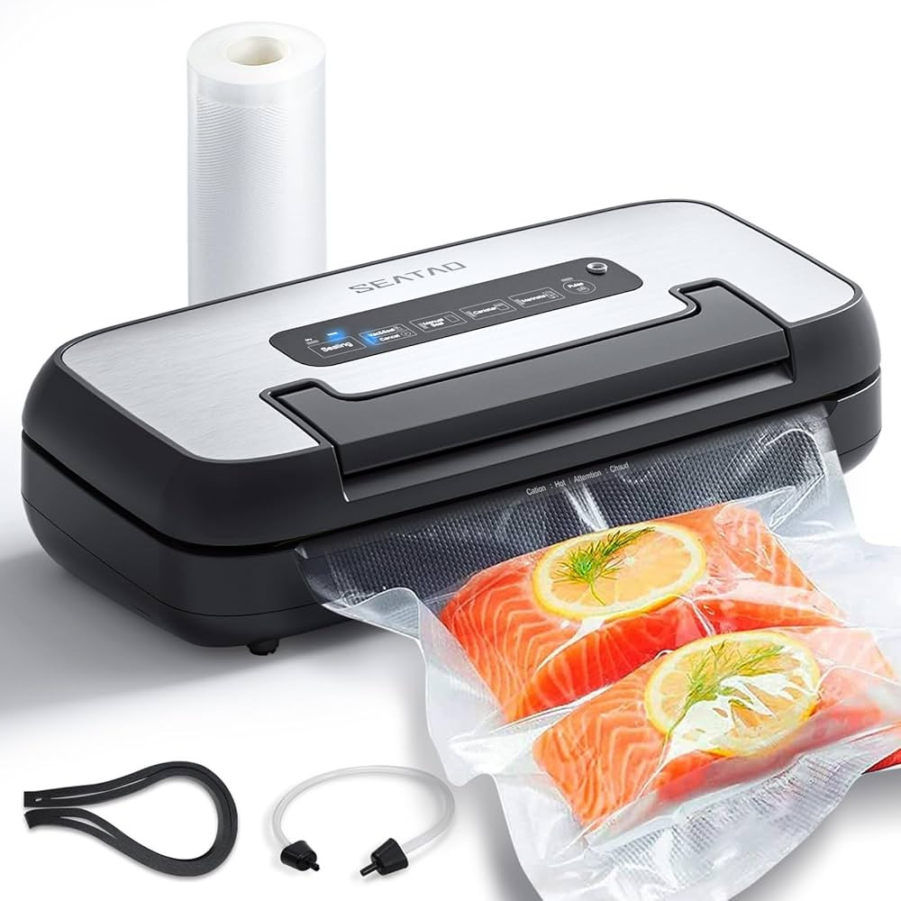 Vacuum Sealer Machine, SEATAO 80Kpa Food Vacuum Sealer Machine Preservation Dry/Moist Modes, Hand... | Amazon (US)