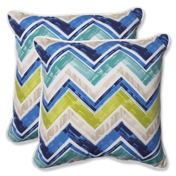 Pillow Perfect Outdoor Marquesa Marine 18.5-inch Throw Pillow (Set of 2) | Bed Bath & Beyond