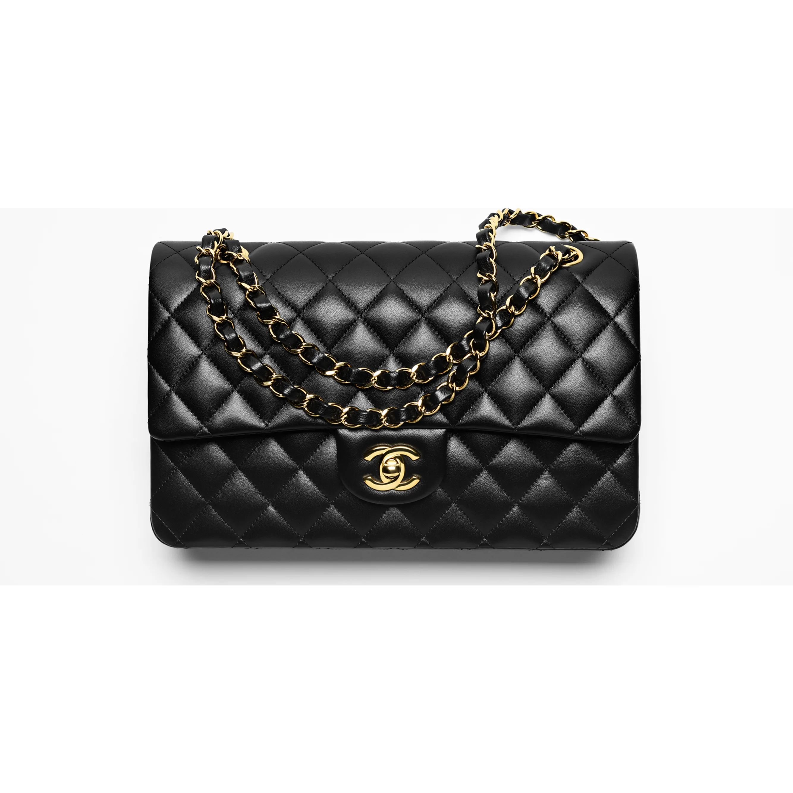 Classic handbag, Lambskin & gold-tone metal, black — Fashion | CHANEL | Chanel, Inc. (US)