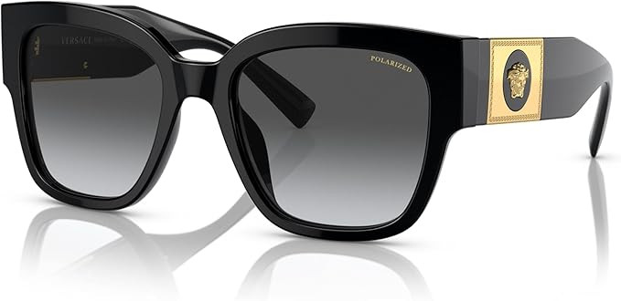 Versace VE 4437U GB1/T3 Black Plastic Square Sunglasses Grey Gradient Lens | Amazon (US)