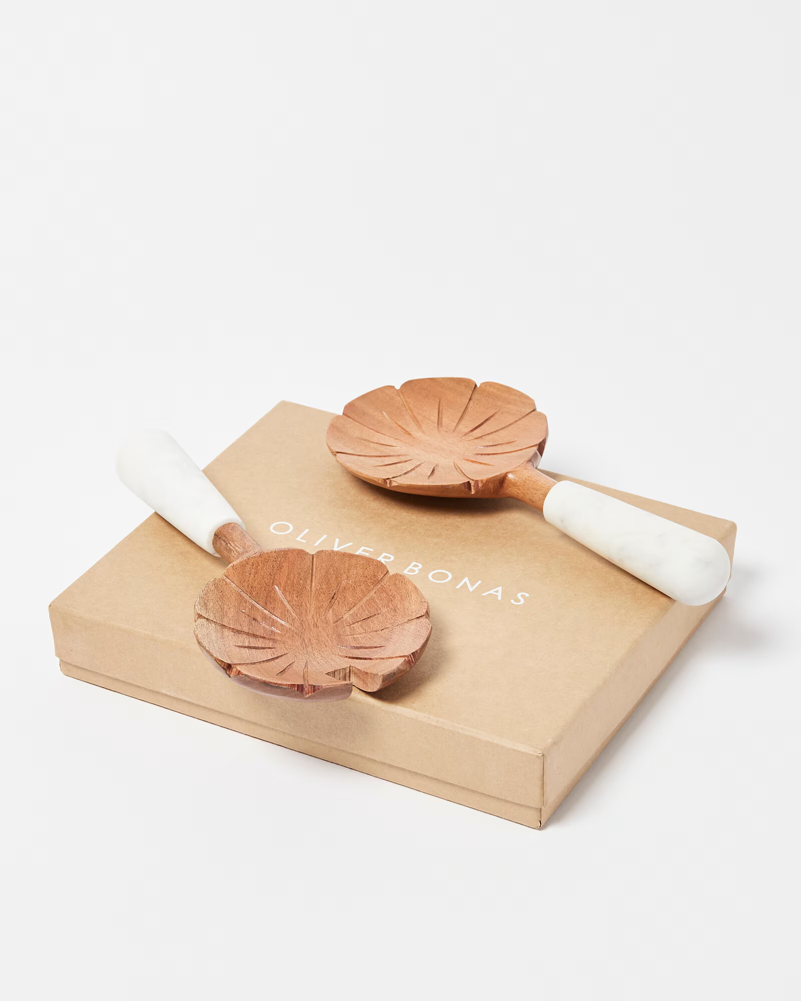 Flower Marble Handle Salad Servers | Oliver Bonas US | Oliver Bonas (Global)