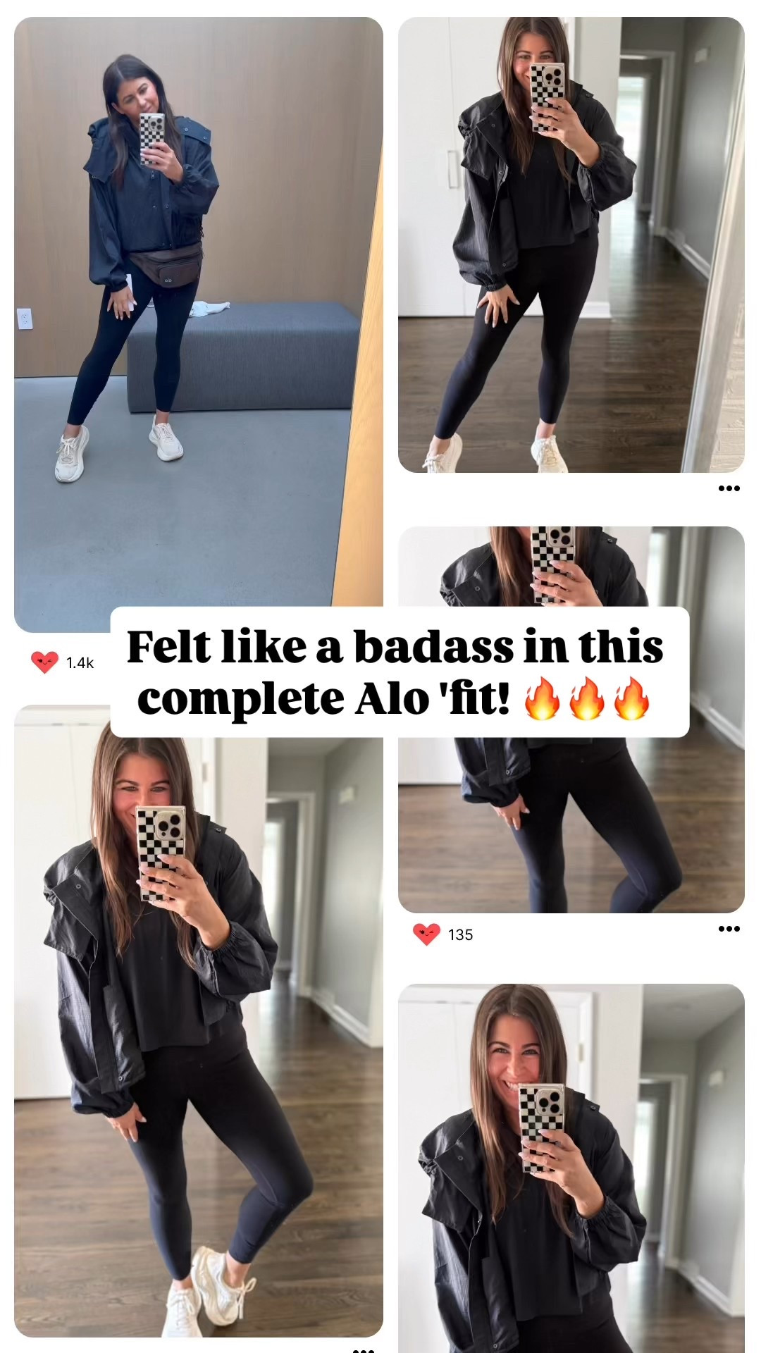 Black on black on black on brown on off white 🔥 my #1 leggings, this new jacket, the softest black tee in america and, my most favorite belt bag, and the MOST comfortable hoka kicks = cool mom style! Haha but seriously

#LTKMidsize #LTKActive #LTKOver40