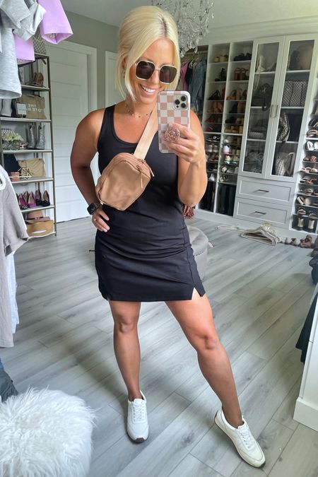 Reebok athletic dress with built in shorts and bra on sale $25!! Wearing my true size small but feel like I could have sized down! 

#LTKsalealert #LTKstyletip #LTKFitness