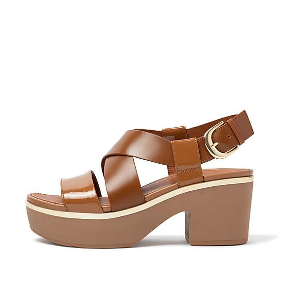 Patent-Mix Back-Strap Platform Sandals | FitFlop (US)