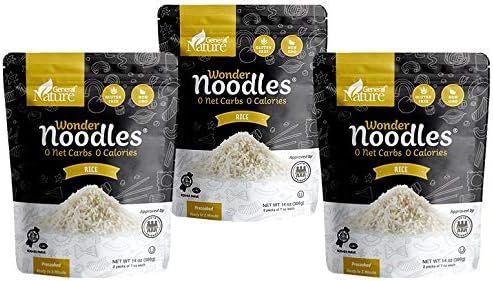 Wonder Noodles - Rice - Carb-Free, Keto Friendly - Gluten-Free, Kosher, Vegan, Zero Calories - re... | Amazon (US)