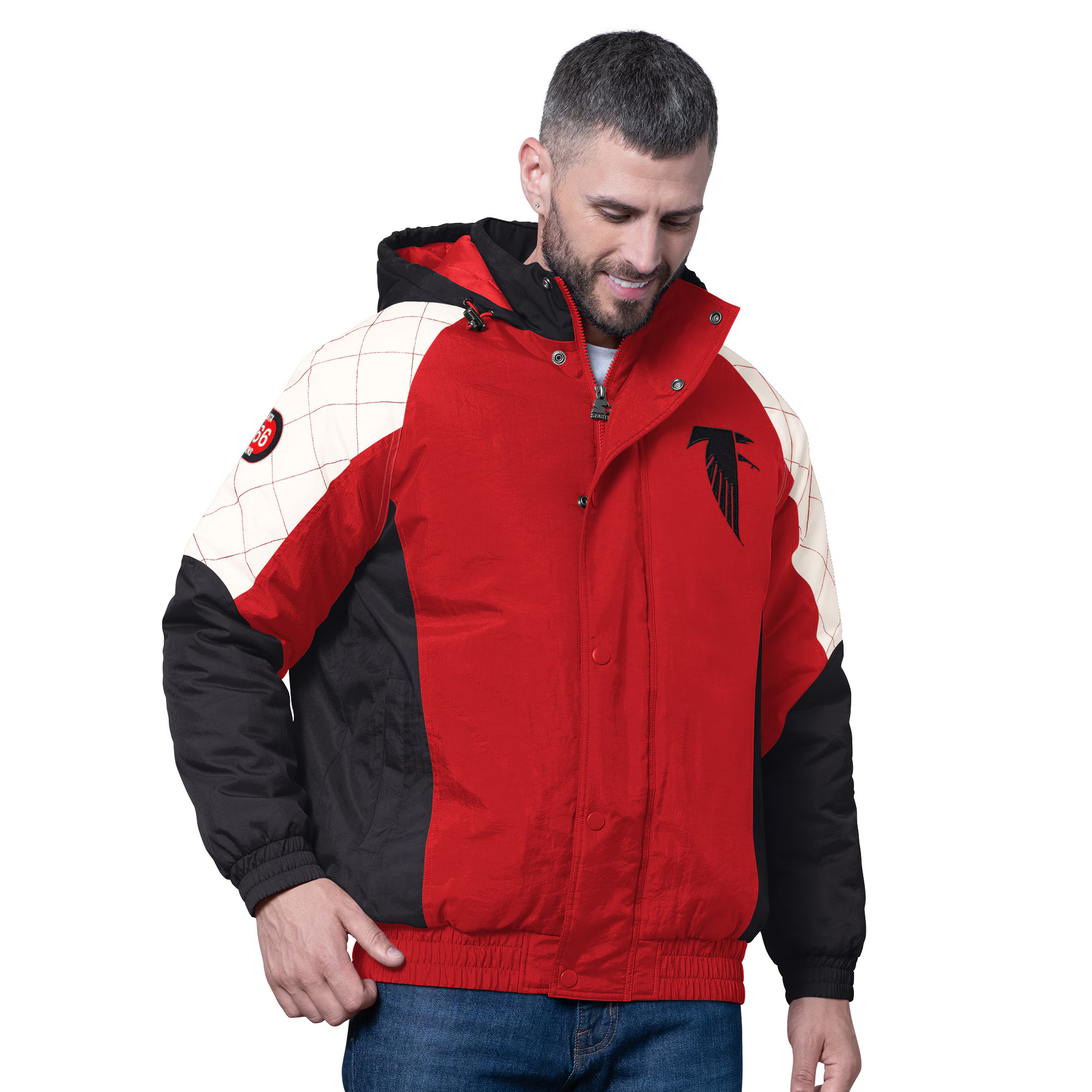 Atlanta Falcons Starter Oxford Crinkle Full-Snap Hoodie Jacket - Red | Fanatics