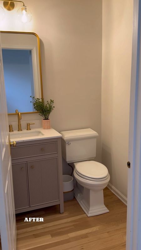 Half bathroom makeover 
90s bathroom update  

#LTKhome #LTKfindsunder100