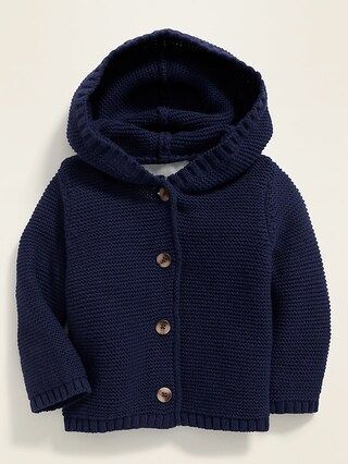 Relaxed Button-Front Hooded Sweater for Baby | Old Navy (CA)