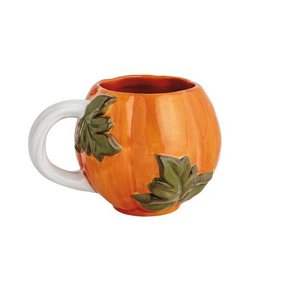 Mud Pie Orange Leaf Pumpkin Mug | Stoneware | Mud Pie