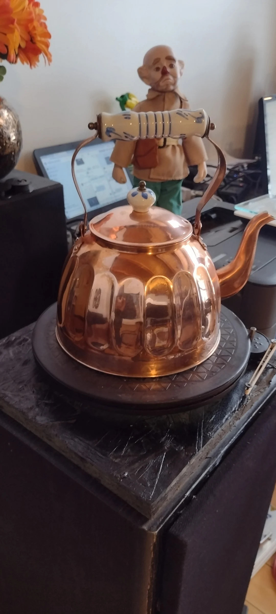 Copper teapot with porcelain handle, Created by Copper Shoppe. Free shipping. | Etsy (US)