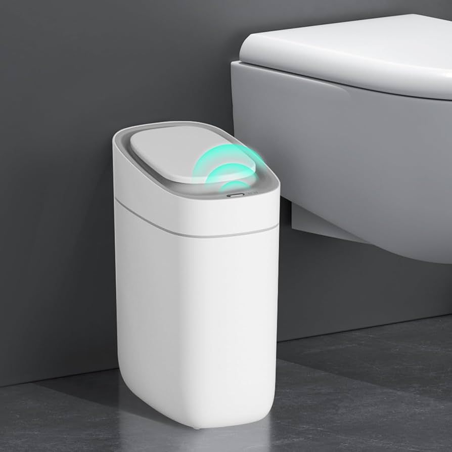 ELPHECO Automatic Bathroom Trash Can with Lid 2.5 Gallon Slim Sensor Garbage Can, 9L Narrow Plast... | Amazon (US)