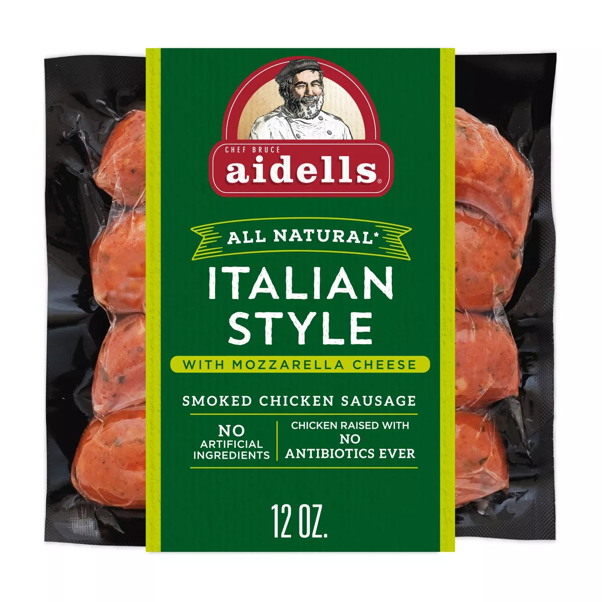 Aidells Italian Style with Mozzarella Cheese Smoked Chicken Sausage - 12oz/4ct | Target