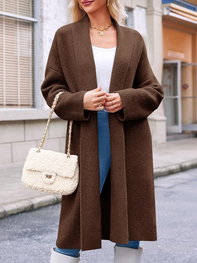 Saodimallsu Womens Long Cardigan Sweaters Chunky Open Front Oversized Slouchy Knit Fall Trendy Co... | Amazon (US)