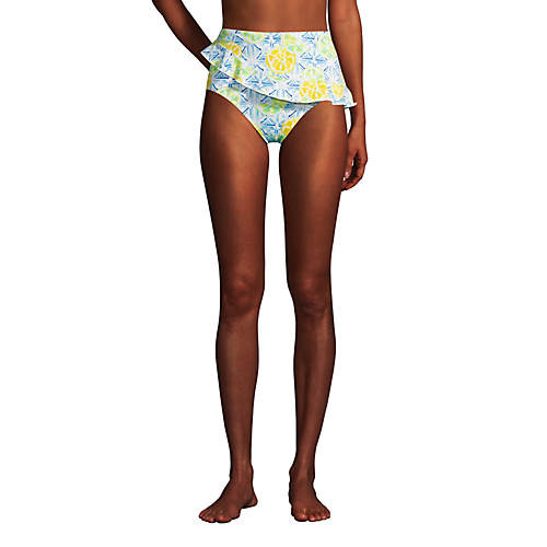 Women's Chlorine Resistant Faux Wrap High Waisted Bikini Bottoms | Lands' End (US)
