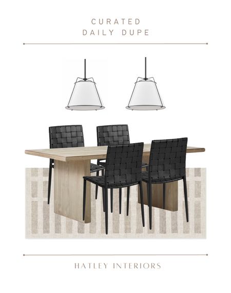 how i would style today’s dupe! 

dining room, dining room decor, dining room design, dining room inspo, black woven leather dining chair, light wood dining table, drum pendant, cb2 dupe 

#LTKunder100 #LTKhome