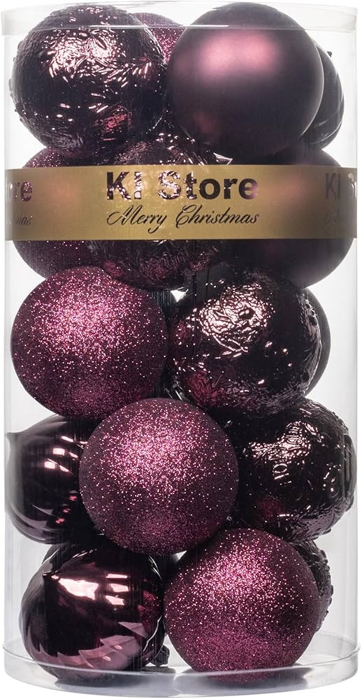KI Store Magenta Purple Christmas Balls 20pcs 3.15-Inch Plum Purple Christmas Tree Decoration Orn... | Amazon (US)