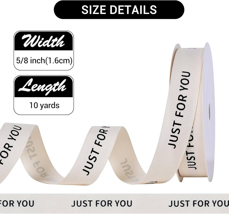 YAMA Valentine's Day Cotton Ribbon, 5/8 Inch x 10 Yard, Natural Ribbon with Just for You Printed ... | Amazon (US)