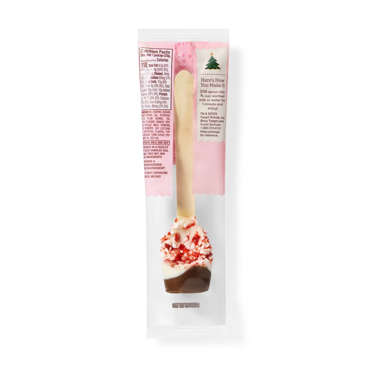 Christmas White Chocolaty Coated with Peppermint Hot Cocoa Spoon - 0.8oz - Favorite Day™ | Target