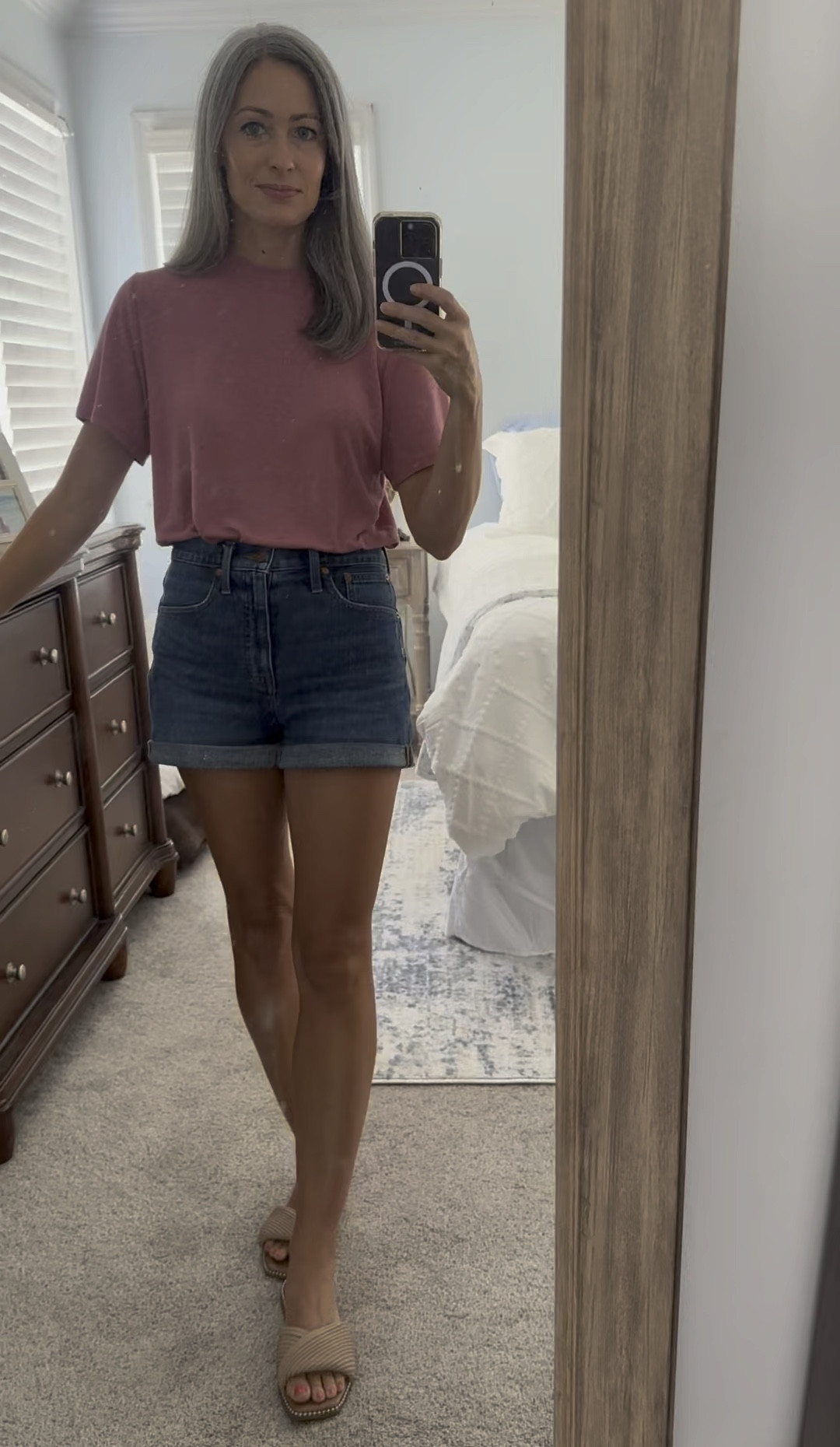 Madewell is my go to for jeans and shorts! I tagged the shorts, but I have mine rolled one more time bc my legs are short. 😅 The shirt is no longer for sale, but I tagged a similar style in the same brand  

#LTKshoecrush #LTKSeasonal #LTKstyletip