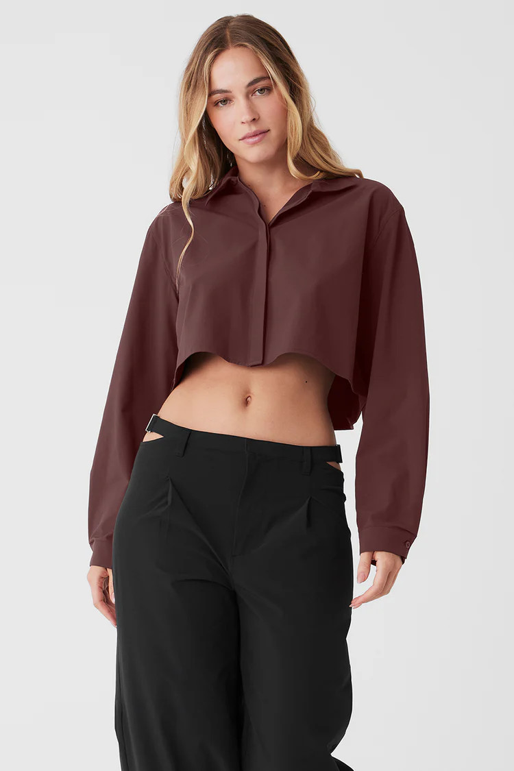 Cropped Take Me Out Button Up | Alo Yoga (US)