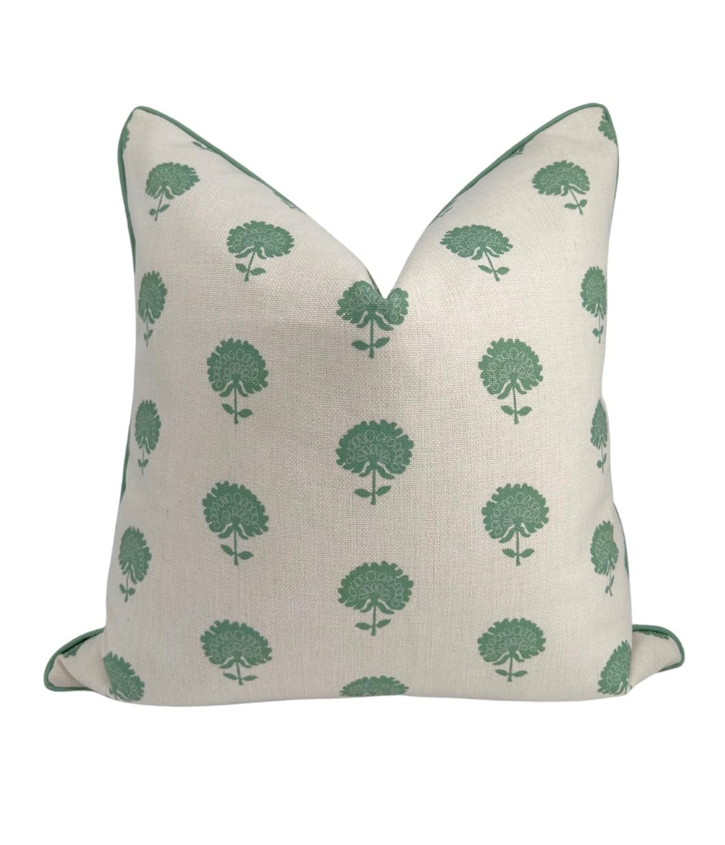 Jillien Harbor Marco Green Blockprint Premium Pillow Cover Grandmillennial Throw Pillow for Home ... | Amazon (US)