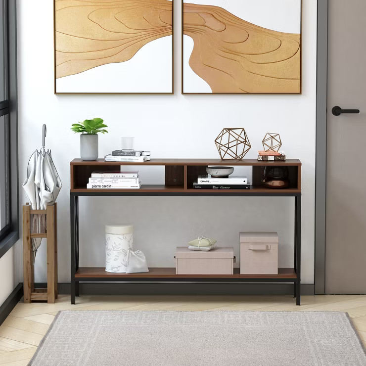 HOMCOM  Industrial Style Entryway Console Table Desk with Shelf Living Room Bedroom | Target