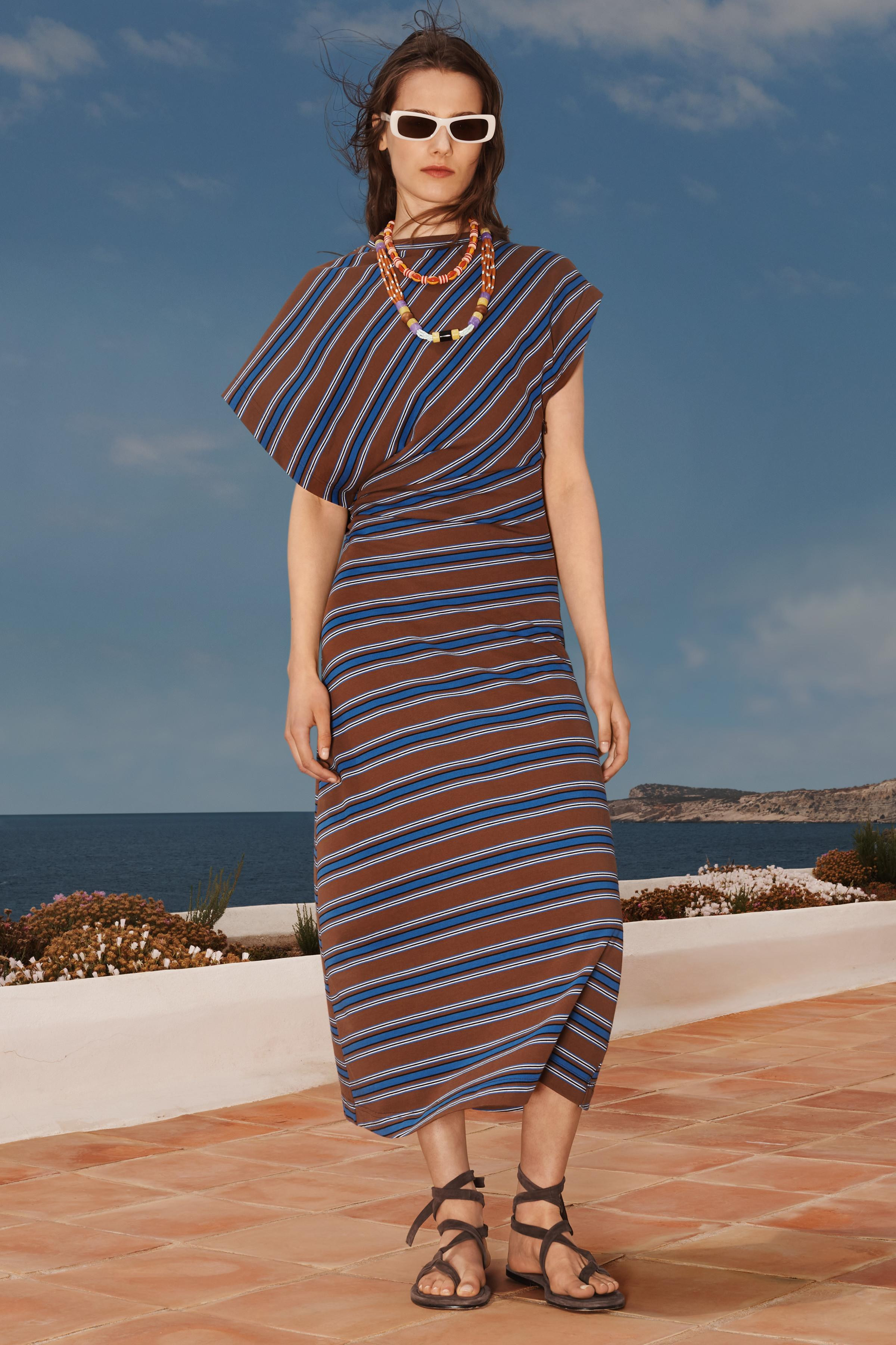 LIMITED EDITION STRIPED DRAPED DRESS | Zara US