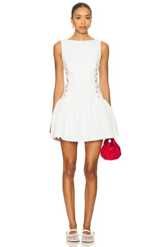 Nevah Mini Dress in White | Revolve Clothing (Global)